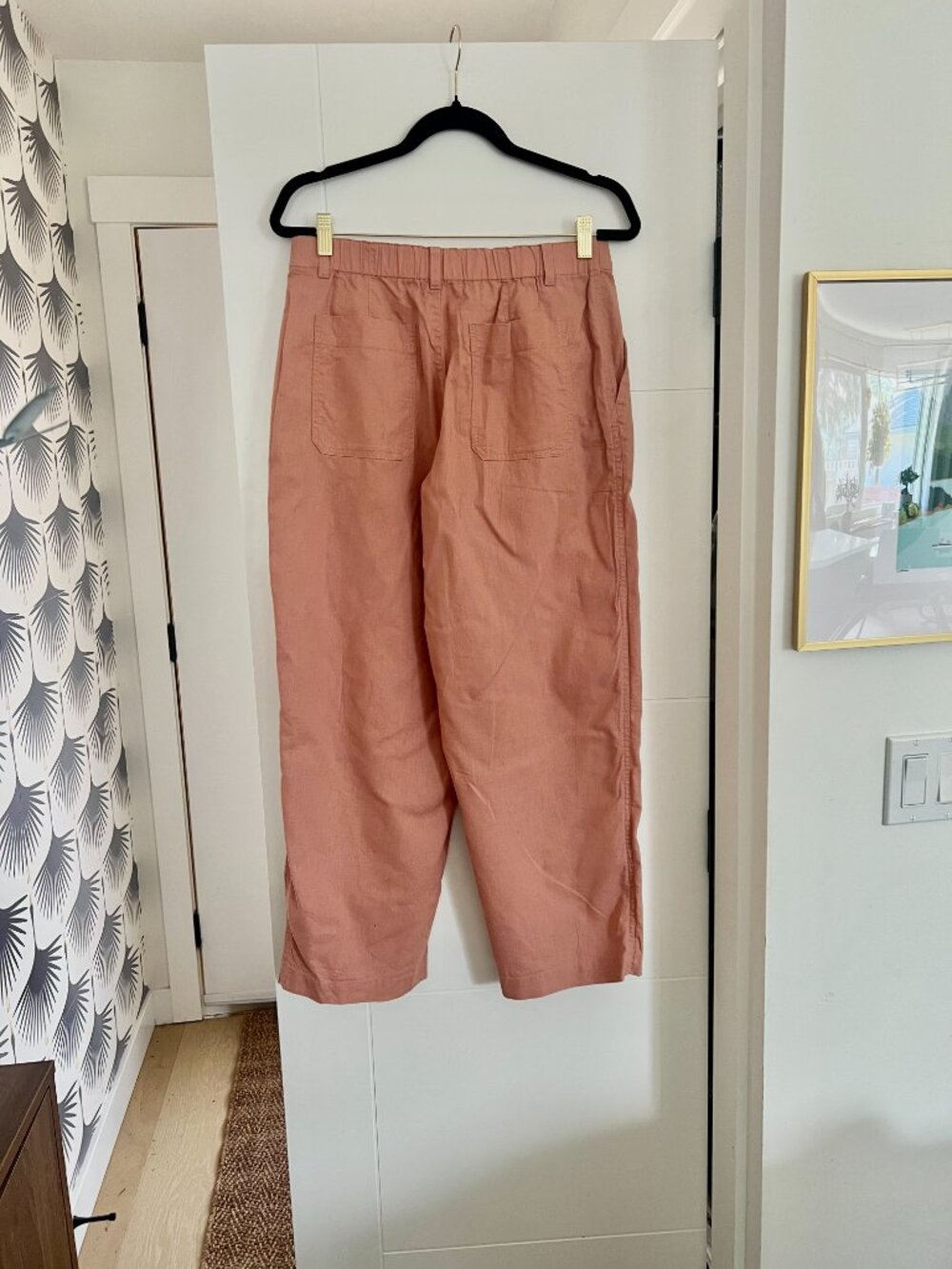 Uniqlo Pink Cropped Wide-Leg Pants - Picture 6 of 10
